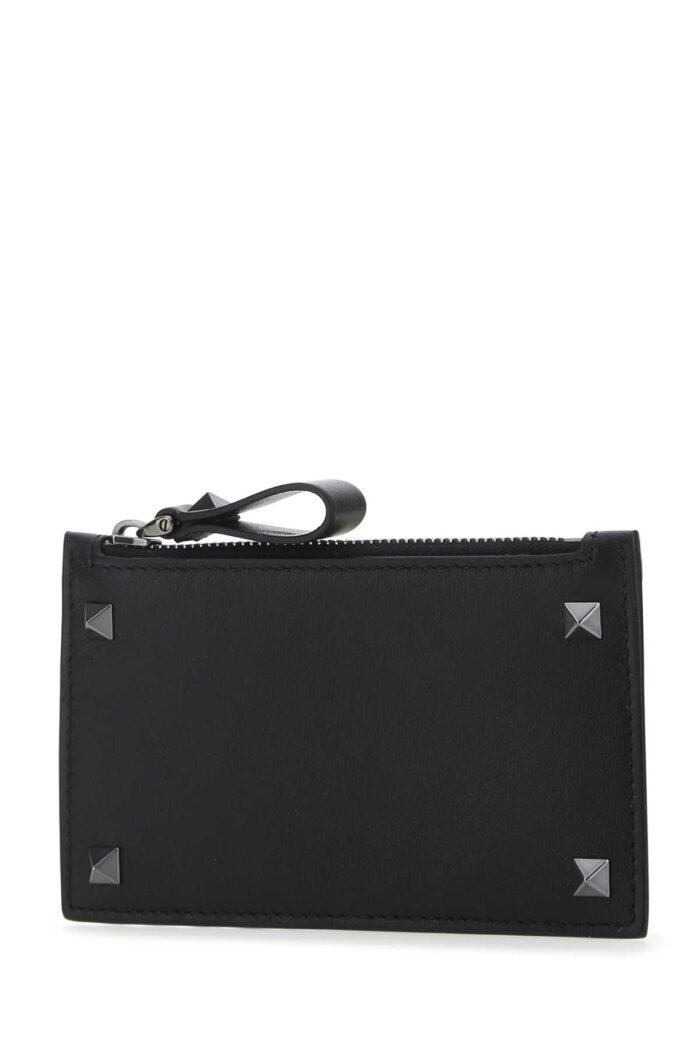 Black leather Rockstud card holder - Image 2