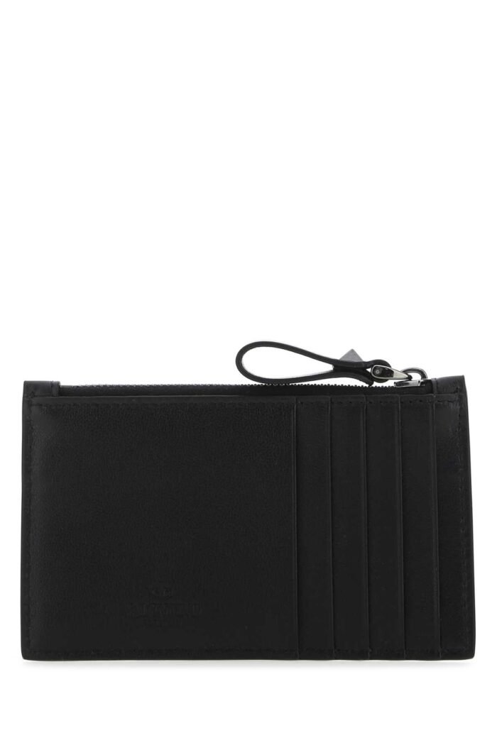 Black leather Rockstud card holder - Image 3