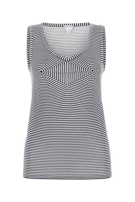Embroidered viscose tank top