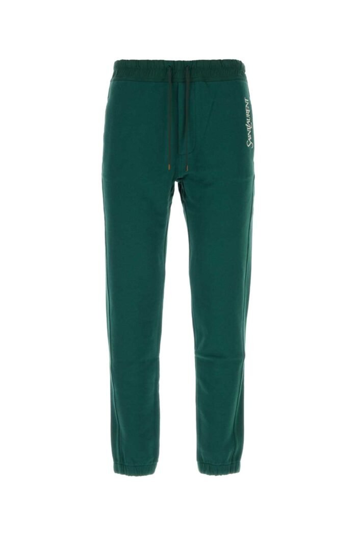 Bottle green cotton joggers - Image 1