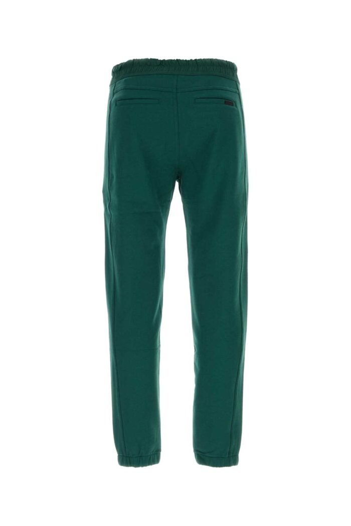 Bottle green cotton joggers - Image 2