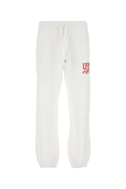White cotton joggers