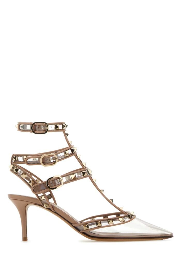 PVC and leather Rockstud pumps - Image 1