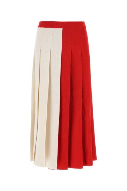 Two-tone wool skirt