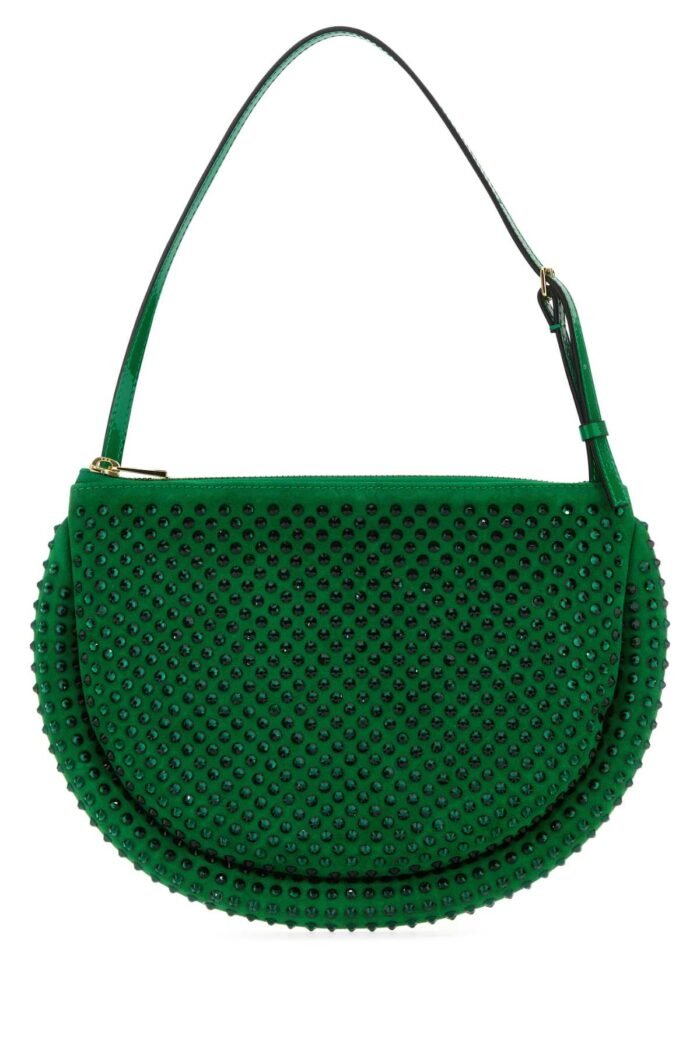 Green suede Bumper-Moon shoulder bag - Image 1