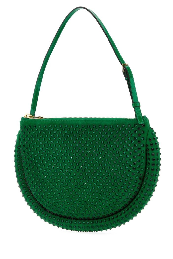 Green suede Bumper-Moon shoulder bag - Image 2