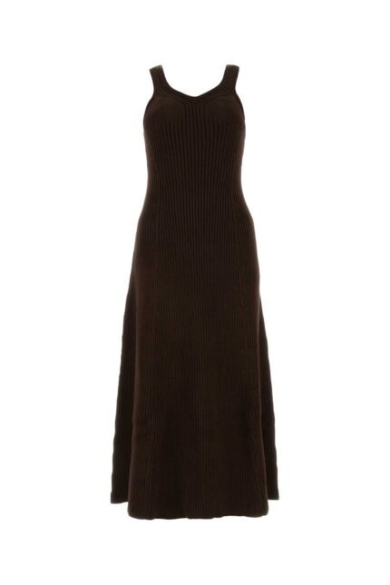 Chocolate cotton blend dress