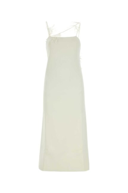 Ivory viscose blend dress