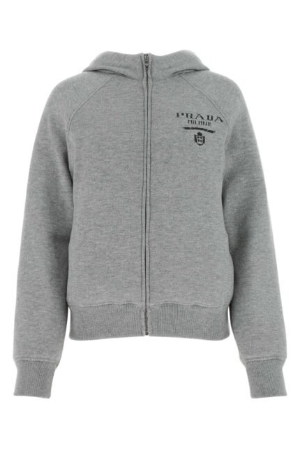Grey cashmere blend down jacket