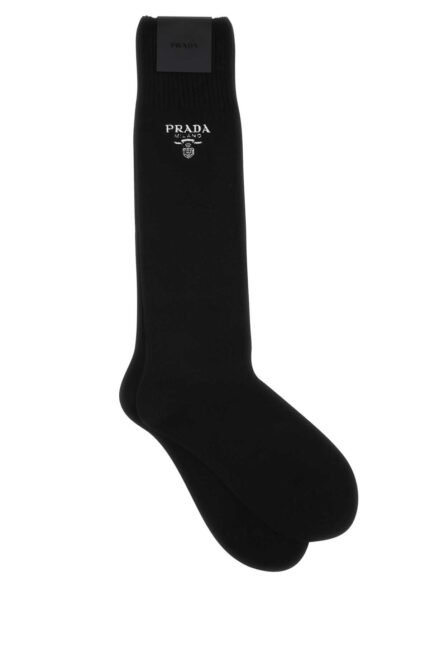 Black virgin wool blend socks