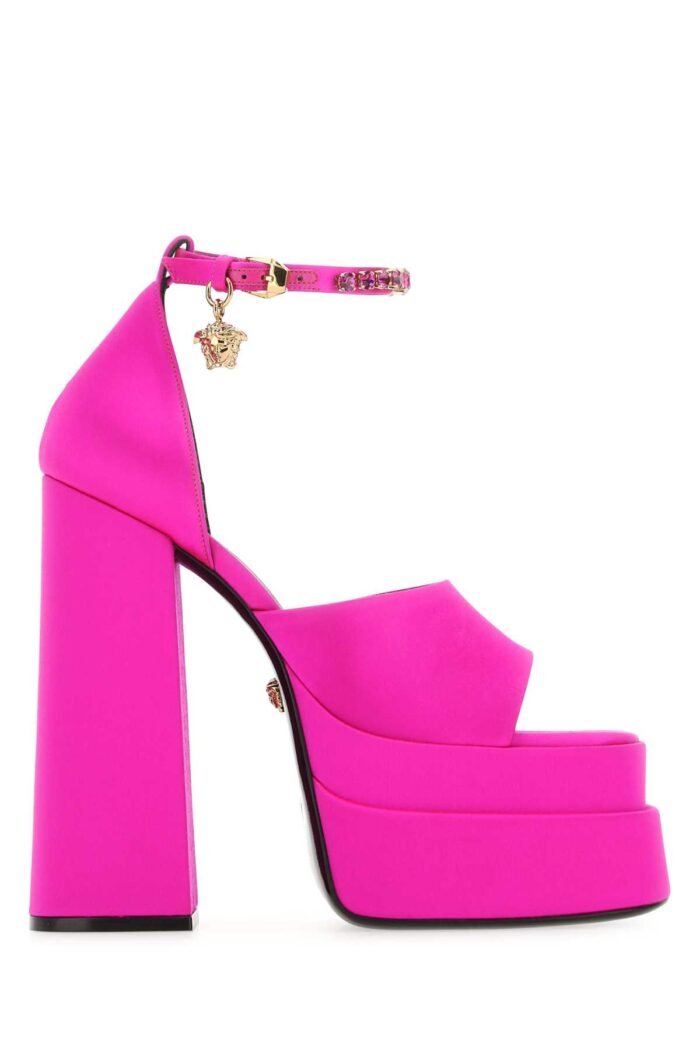 Fuchsia satin Medusa Aevitas sandals - Image 1