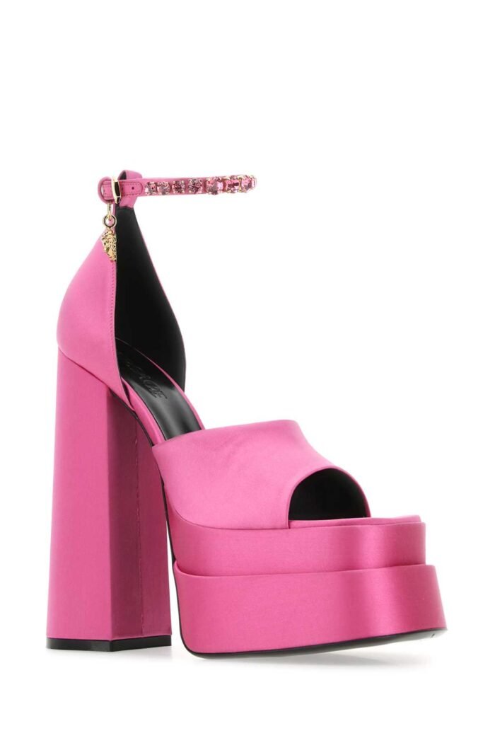 Fuchsia satin Medusa Aevitas sandals - Image 2