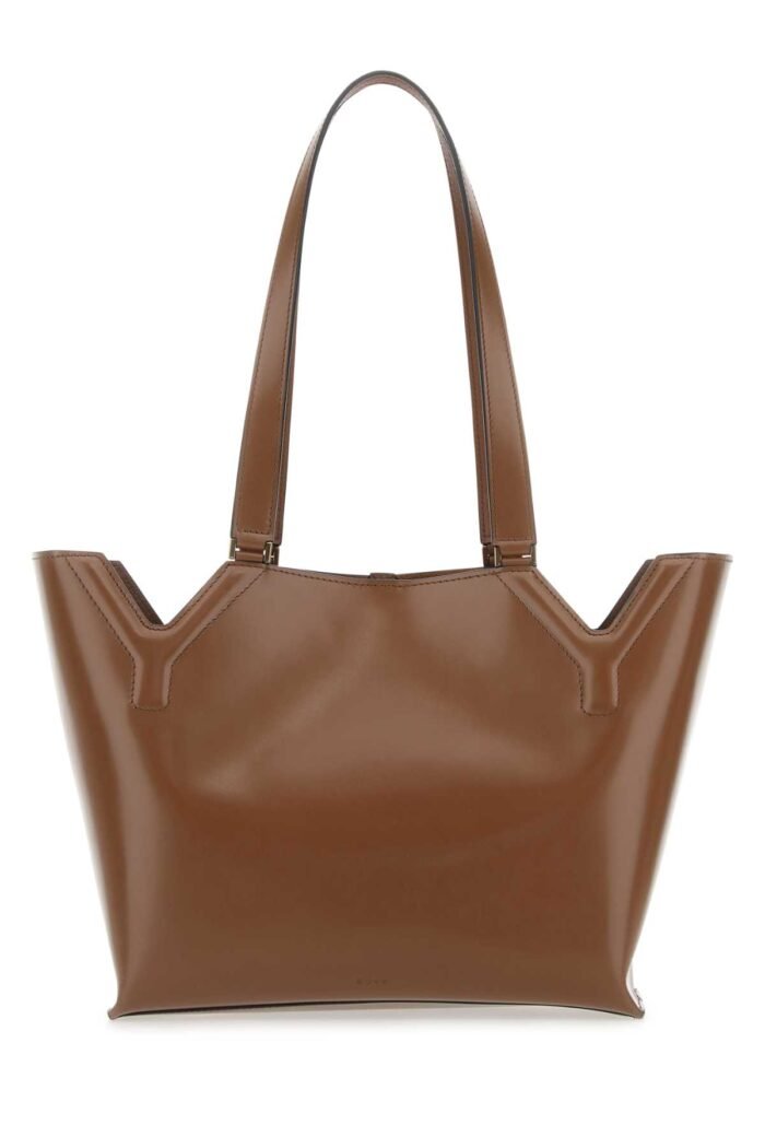 Brown leather YY WEST shoulder bag - Image 1