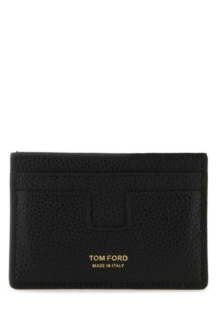 Black leather card holder