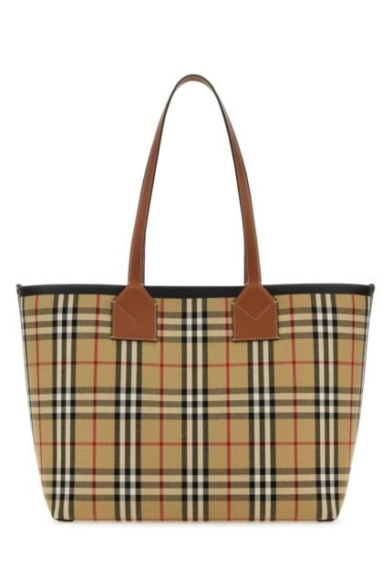 Embroidered canvas medium London shopping bag