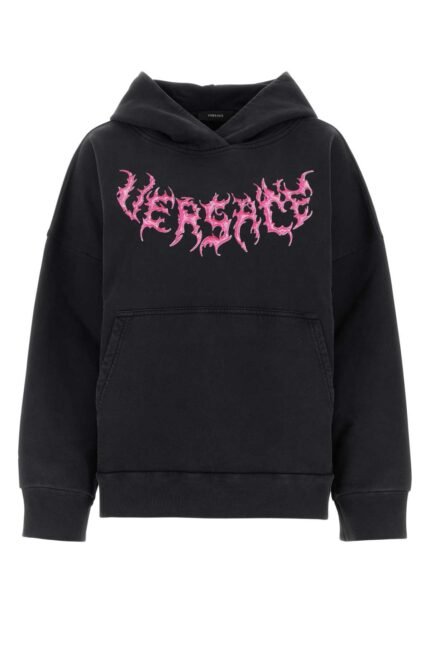 Black cotton oversize sweatshirt