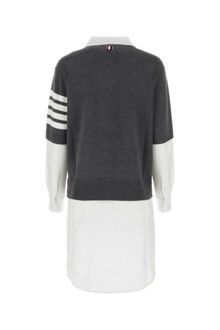 Two-tone cotton shirt dress - Image 2