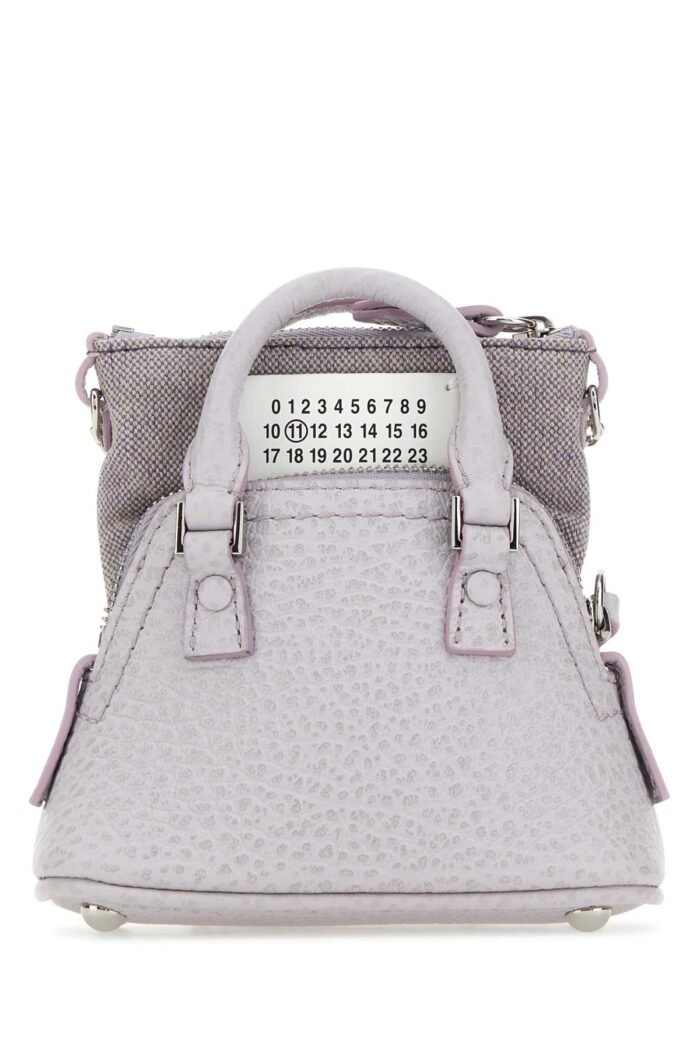 Lilac leather and fabric 5AC Classique Baby handbag - Image 1