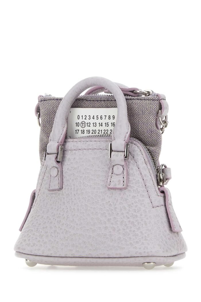 Lilac leather and fabric 5AC Classique Baby handbag - Image 2