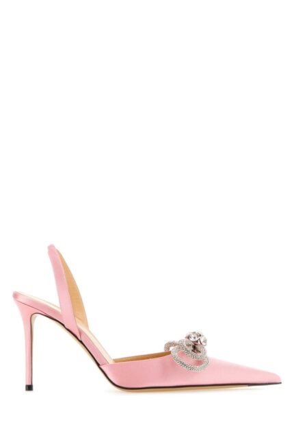 Pink satin pumps