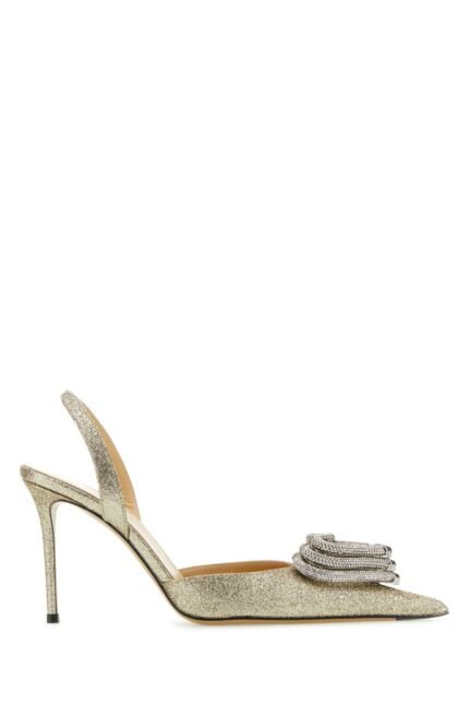 Platinum fabric pumps