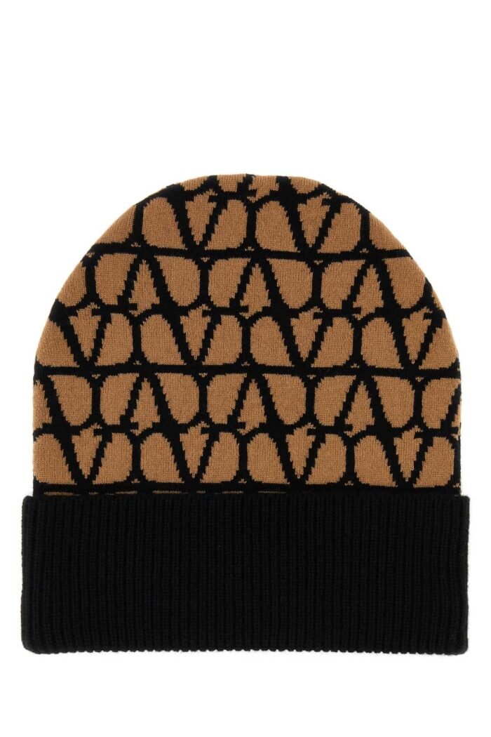 Printed cashmere beanie hat - Image 2