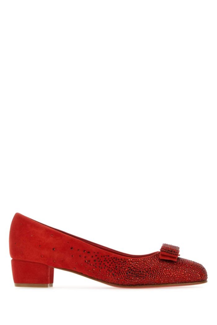 Red suede Vara pumps - Image 1