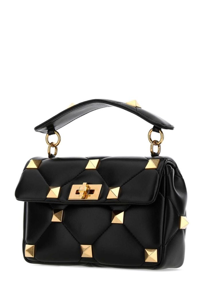 Black nappa leather medium Roman Stud handbag - Image 2