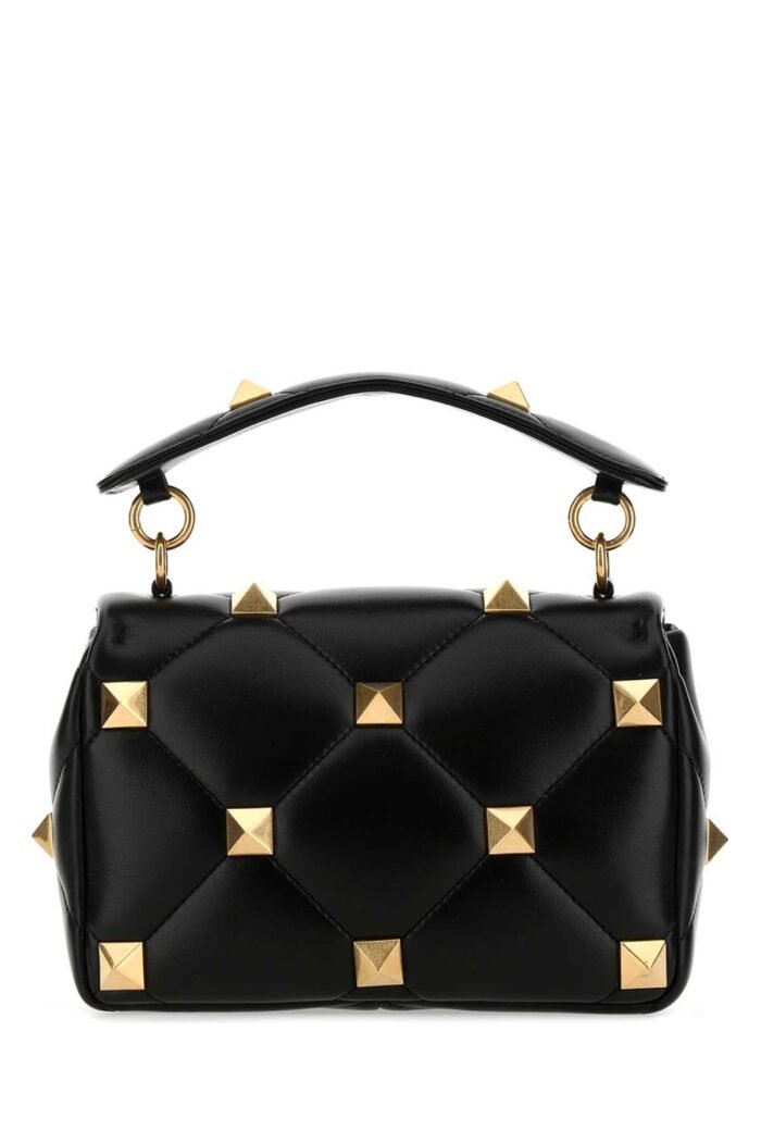 Black nappa leather medium Roman Stud handbag - Image 3