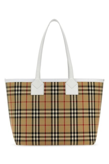 Embroidered canvas London shopping bag