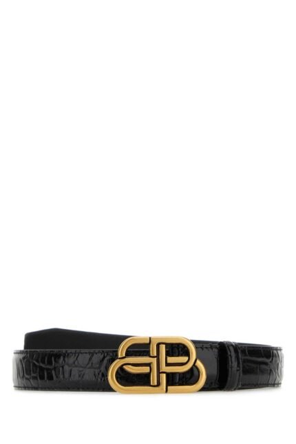 Black leather BB belt