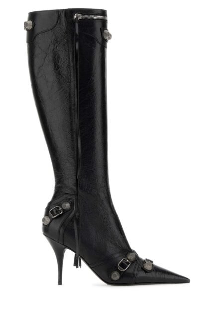 Black leather Cagole boots