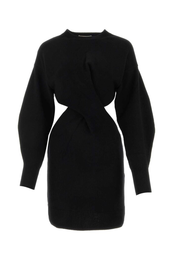 Black wool blend dress - Image 1