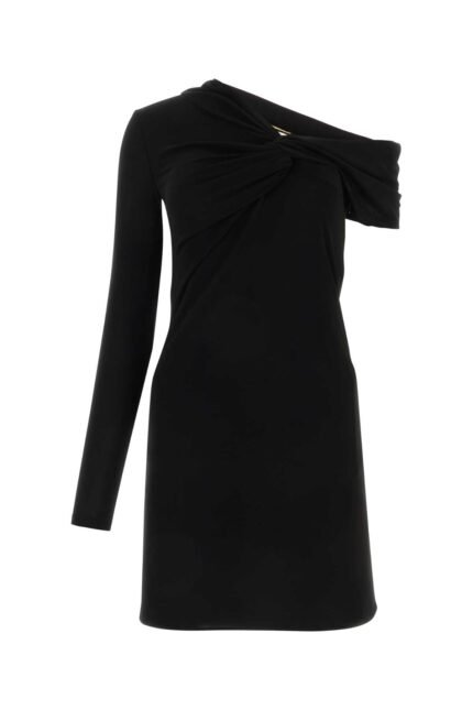 Black viscose mini dress