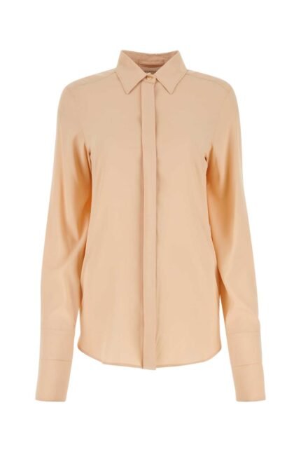 Pastel pink stretch crepe Yen shirt