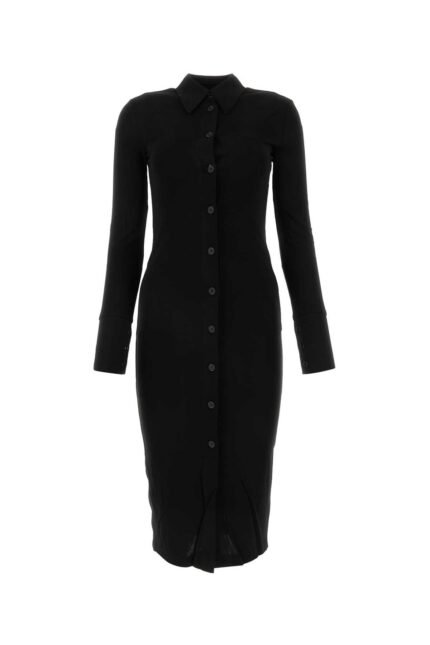 Black viscose shirt dress
