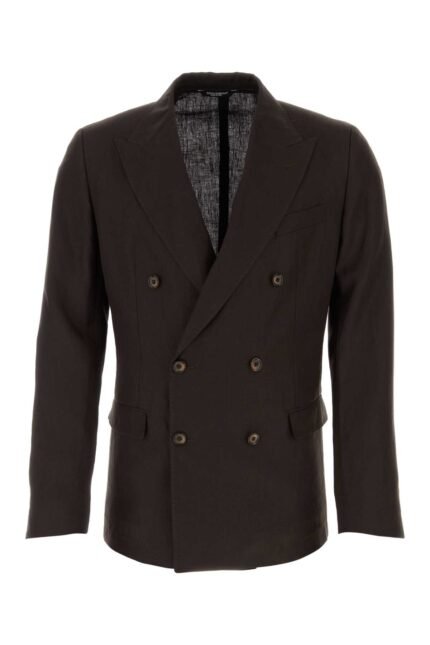 Chocolate linen blazer