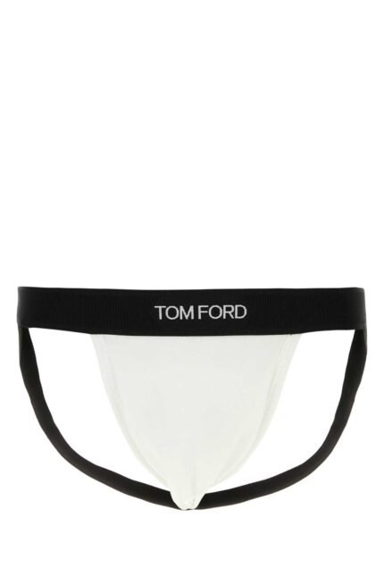 White stretch cotton jockstrap
