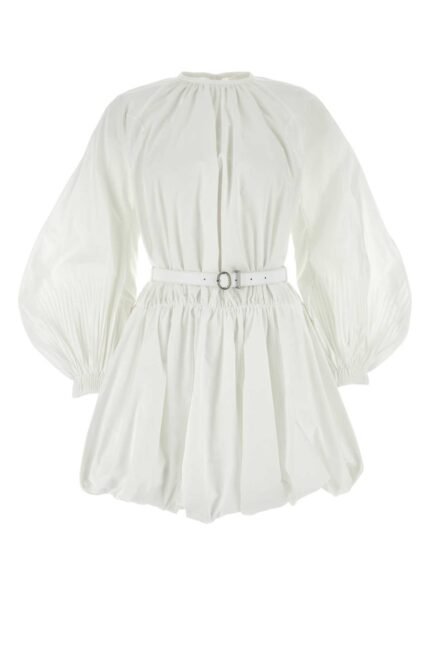 White cotton mini dress