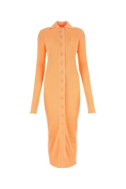 Pastel orange viscose shirt dress