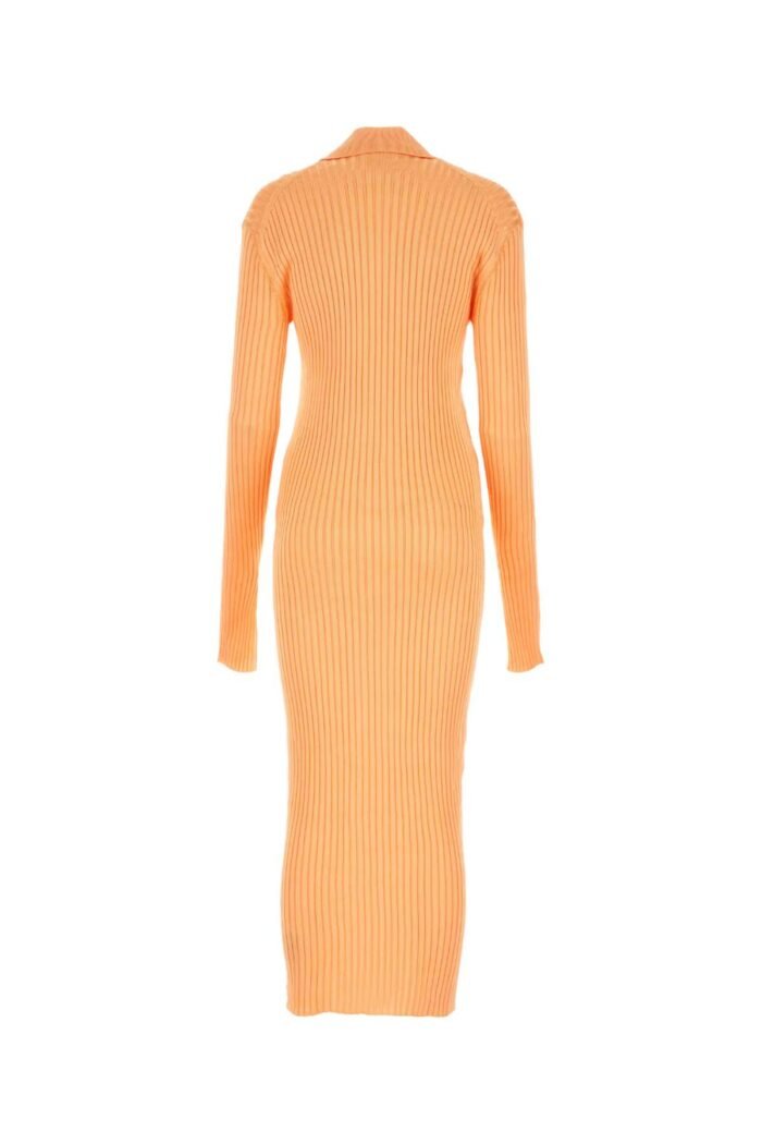 Pastel orange viscose shirt dress - Image 2