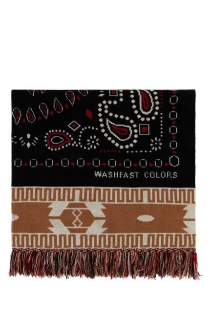 Embroidered cashmere blend Bandana blanket