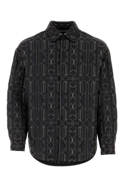 Embroidered nylon padded shirt