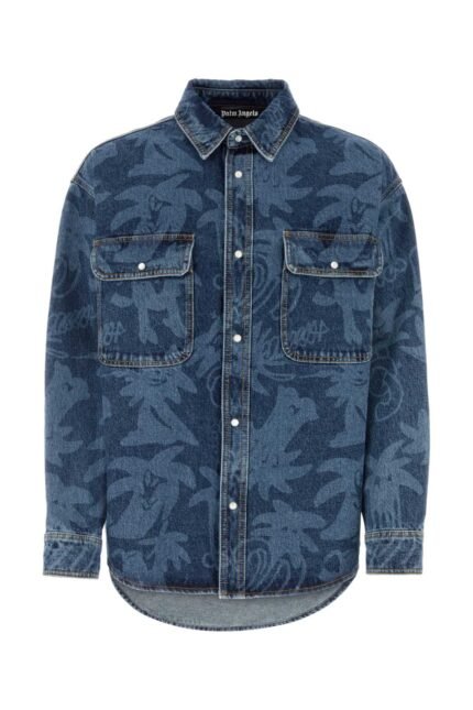 Printed denim oversize shirt