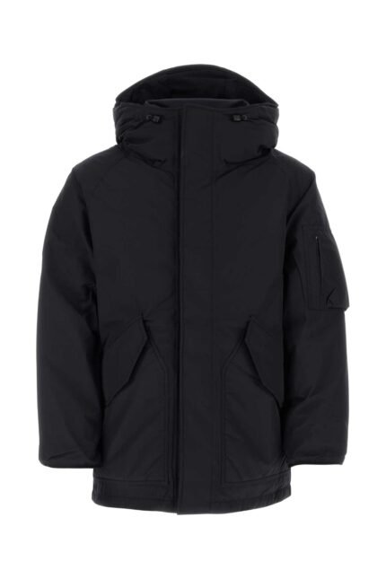 Navy blue polyester down jacket