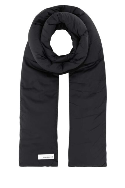 Midnight blue nylon reversible scarf