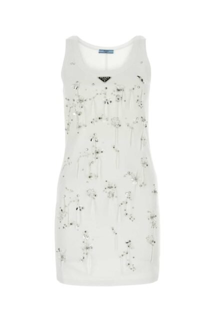 White cotton mini dress