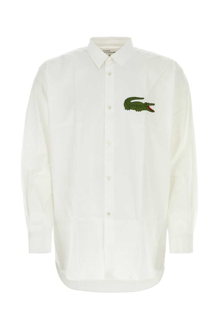 White poplin Comme Des GarÃ§ons Play X Lacoste shirt - Image 1