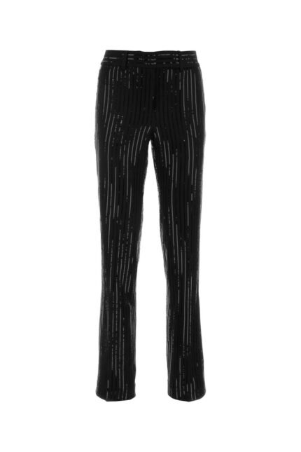 Black triacetate blend pant