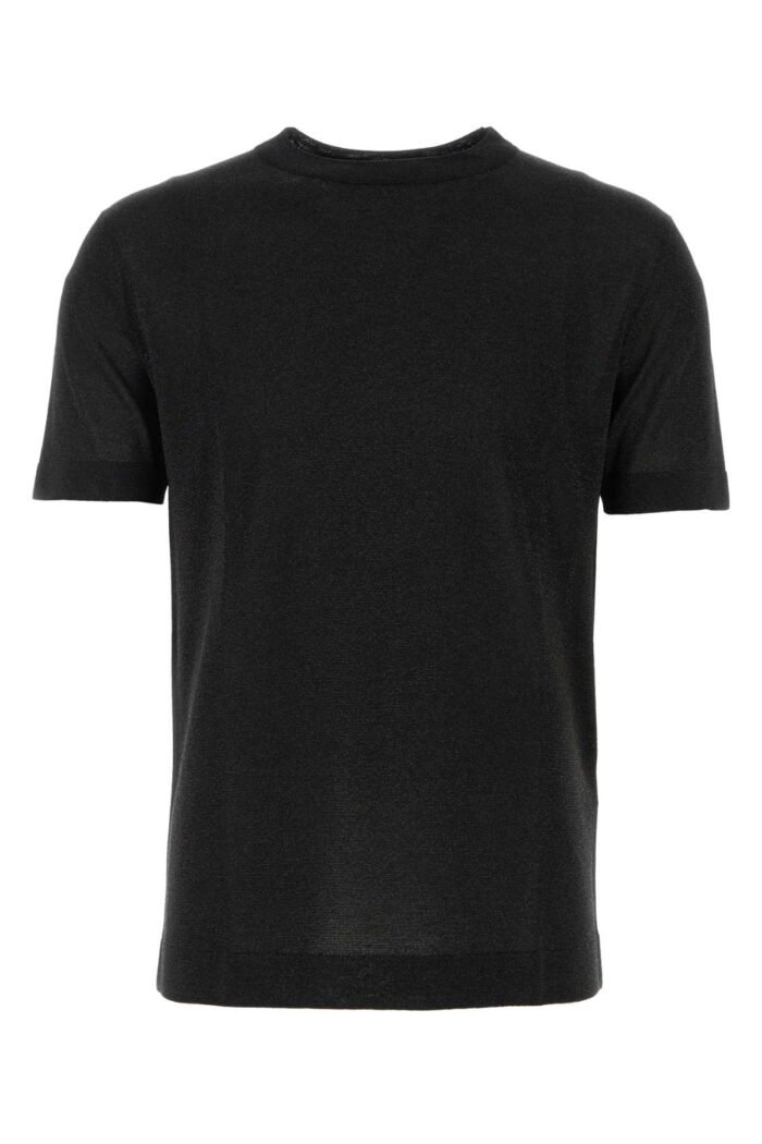 Black viscose blend t-shirt - Image 1